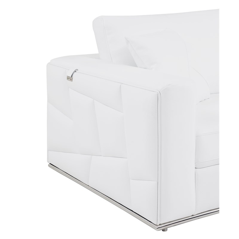 Pemberly Row Transitional Italian Top Grain Leather Sectional