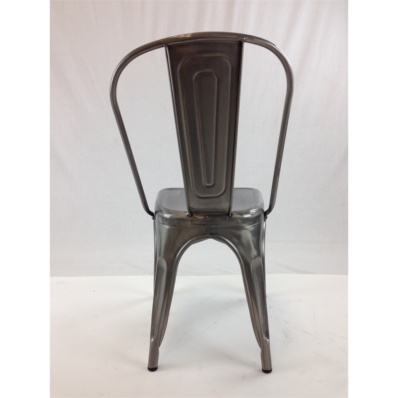 Pemberly Row Modern / Contemporary Metal Chair Set of 4 in Natural