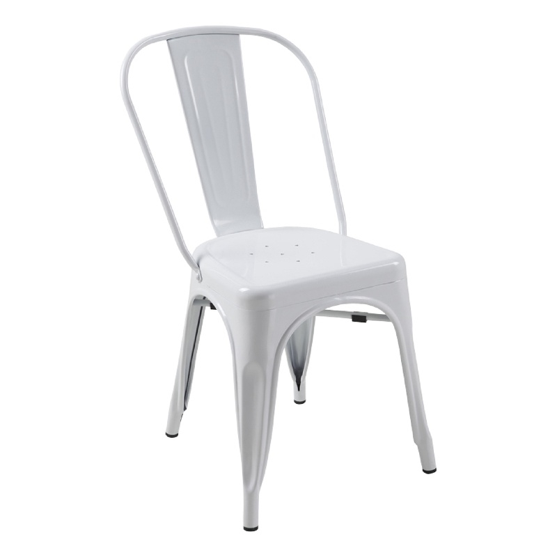 Pemberly Row Modern / Contemporary Metal Chair in White (Set of 4)