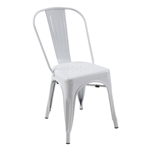 Pemberly Row Modern / Contemporary Metal Chair in White (Set of 4)