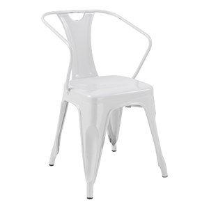 Pemberly Row Contemporary Black Metal Chair with ARM Set of 4