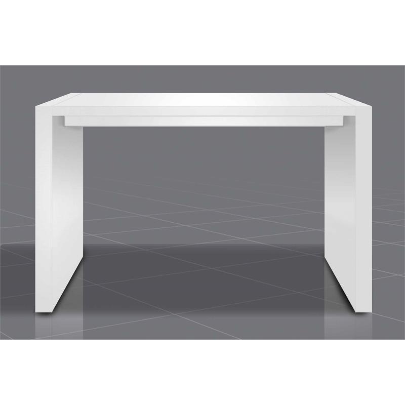 Pemberly Row Wood MDF Lacquered Bar Table in White (60