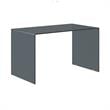 Pemberly Row Modern / Contemporary Glass Desk in Transparent Gray