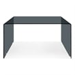 Pemberly Row Modern / Contemporary Glass Desk in Transparent Gray