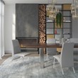 Pemberly Row Contemporary Gray Chair Polyurethane Chrome Legs Set of 2