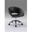 Pemberly Row Polyurethane Office Chair with Chrome Base in Black