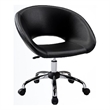 Pemberly Row Polyurethane Office Chair with Chrome Base in Black