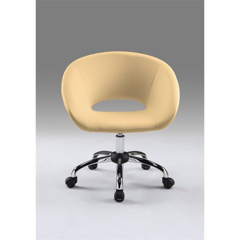 Pemberly Row Contemporary Polyurethane Office Chair with Chrome Base