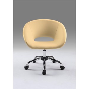 Pemberly Row Contemporary Polyurethane Office Chair with Chrome Base