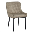 Pemberly Row Upholstered Dining Chair with Tufted Seat in Light Gray (Set of 4)