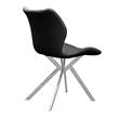 Pemberly Row Dining Chair with Black Seat and Stainless Steel Legs Set of 4