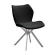 Pemberly Row Dining Chair with Black Seat and Stainless Steel Legs Set of 4