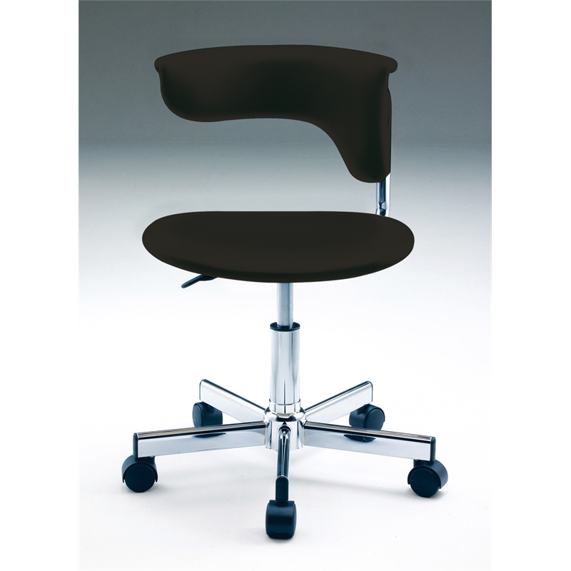 Pemberly Row Contemporary Polyurethane Office Chair in Black