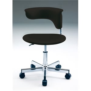 Pemberly Row Contemporary Polyurethane Office Chair in Black