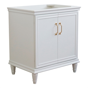 Pemberly Row 30&quot Single Wooden Vanity White Finish Cabinet Only