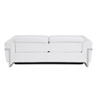 Pemberly Row Italian Leather Sofa Set with Power Recliner in White