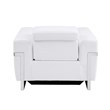 Pemberly Row Italian Leather Sofa Set with Power Recliner in White