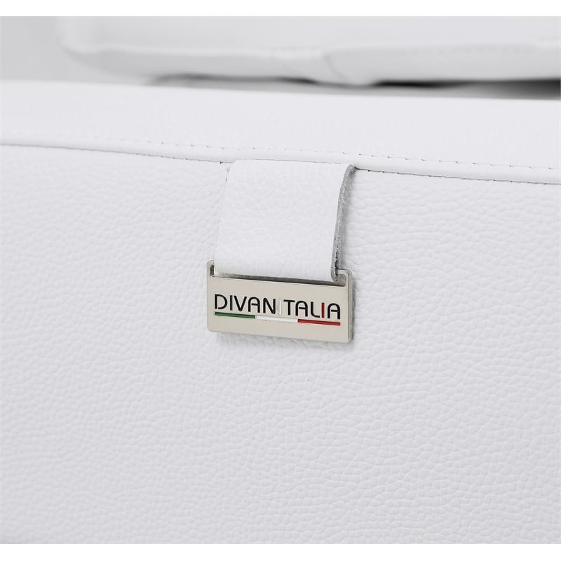 Pemberly Row Italian Leather Sofa Set with Power Recliner in White