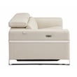 Pemberly Row Italian Leather Sofa and Loveseat with Power Recliner in Beige