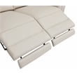 Pemberly Row Italian Leather Sofa and Loveseat with Power Recliner in Beige