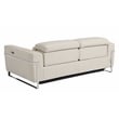 Pemberly Row Italian Leather Sofa and Loveseat with Power Recliner in Beige