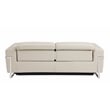 Pemberly Row Italian Leather Sofa and Loveseat with Power Recliner in Beige