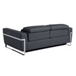 Pemberly Row Italian Leather Sofa and Loveseat Power Recliner in DK Gray