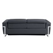 Pemberly Row Italian Leather Sofa and Loveseat Power Recliner in DK Gray