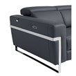 Pemberly Row Italian Leather Sofa and Loveseat Power Recliner in DK Gray