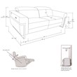 Pemberly Row Italian Leather Sofa and Loveseat Power Recliner in DK Gray