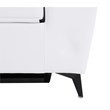 Pemberly Row Italian Leather Loveseat with Power Recliner in White