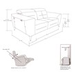 Pemberly Row Italian Leather Loveseat with Power Recliner in White