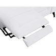 Pemberly Row Italian Leather Loveseat with Power Recliner in White