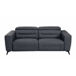 Pemberly Row Italian Leather Sofa Set with Power Recliner in Dark Gray