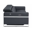 Pemberly Row Italian Sofa and Loveseat with Power Recliner in Dark Gray