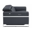 Pemberly Row Italian Sofa and Loveseat with Power Recliner in Dark Gray