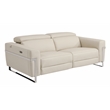 Pemberly Row Italian Sofa and Loveseat with Power Recliner in Beige