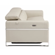 Pemberly Row Italian Sofa and Loveseat with Power Recliner in Beige