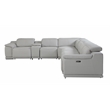 Pemberly Row 7-Piece 1 Console 3-Power Reclining Italian Leather Sectional