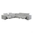 Pemberly Row 7-Piece 1 Console 3-Power Reclining Italian Leather Sectional