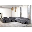 Pemberly Row 7-Piece 1 Console 4-Power Reclining Italian Leather Sectional