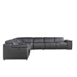 Pemberly Row 7-Piece 1 Console 4-Power Reclining Italian Leather Sectional