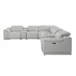 Pemberly Row 8-Piece 1 Console 3-Power Reclining Italian Leather Sectional