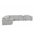 Pemberly Row 8-Piece 1 Console 3-Power Reclining Italian Leather Sectional