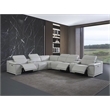 Pemberly Row 8-Piece 1 Console 3-Power Reclining Italian Leather Sectional