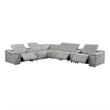 Pemberly Row 8-Piece 1 Console 3-Power Reclining Italian Leather Sectional