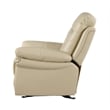 Pemberly Row Modern Contemporary Leather Console Loveseat in Beige