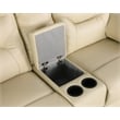 Pemberly Row Modern Contemporary Leather Console Loveseat in Beige