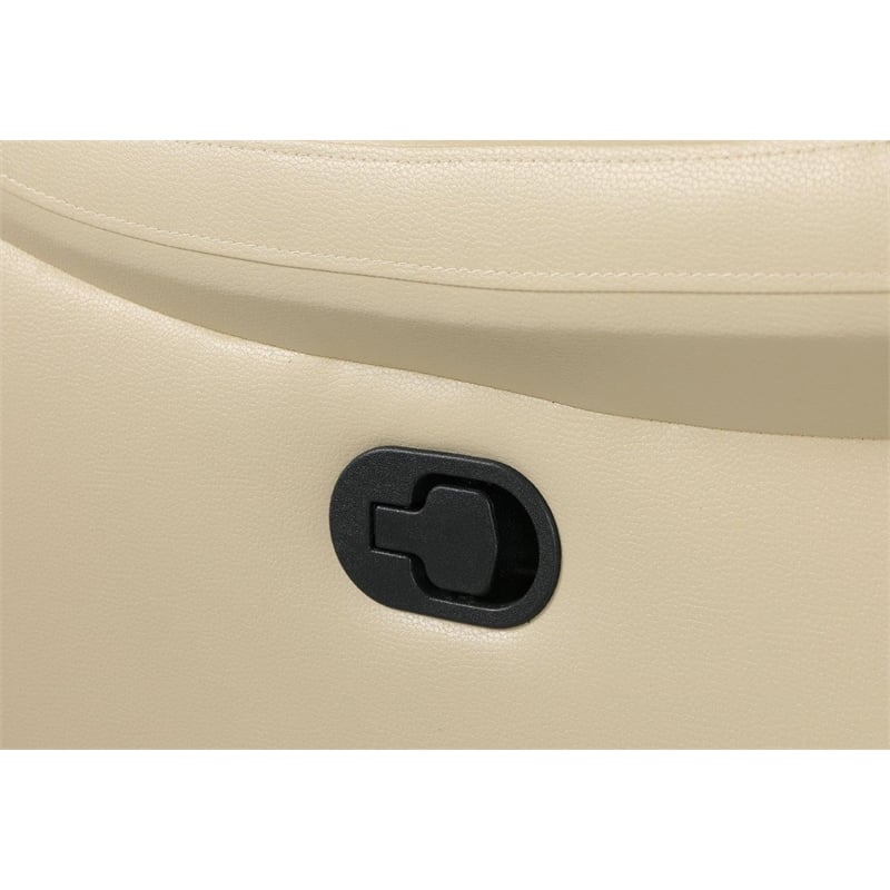 Pemberly Row Modern Contemporary Leather Console Loveseat in Beige