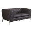 Pemberly Row Modern Genuine Italian Leather Upholstered Loveseat in Brown